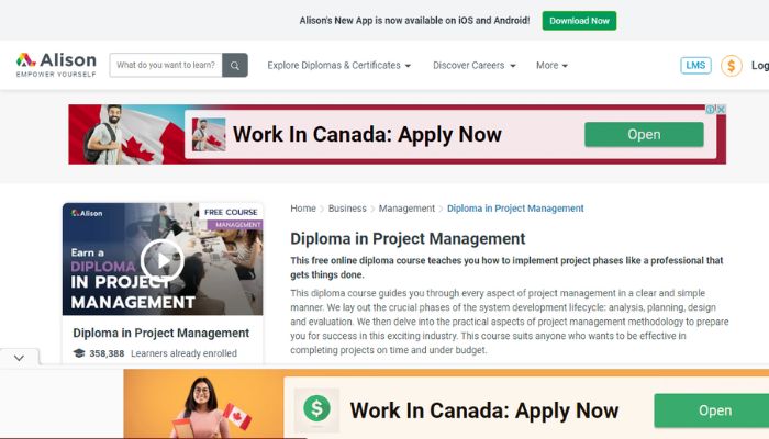 Alison Diploma in Project Management