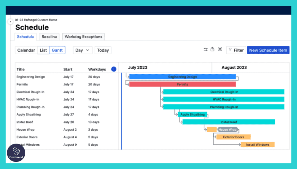 Buildertrend-Scheduling