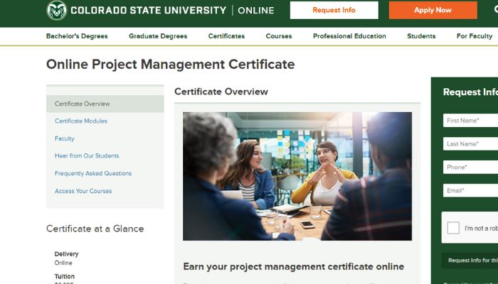 Colorado State University: Online Project Management Certificate