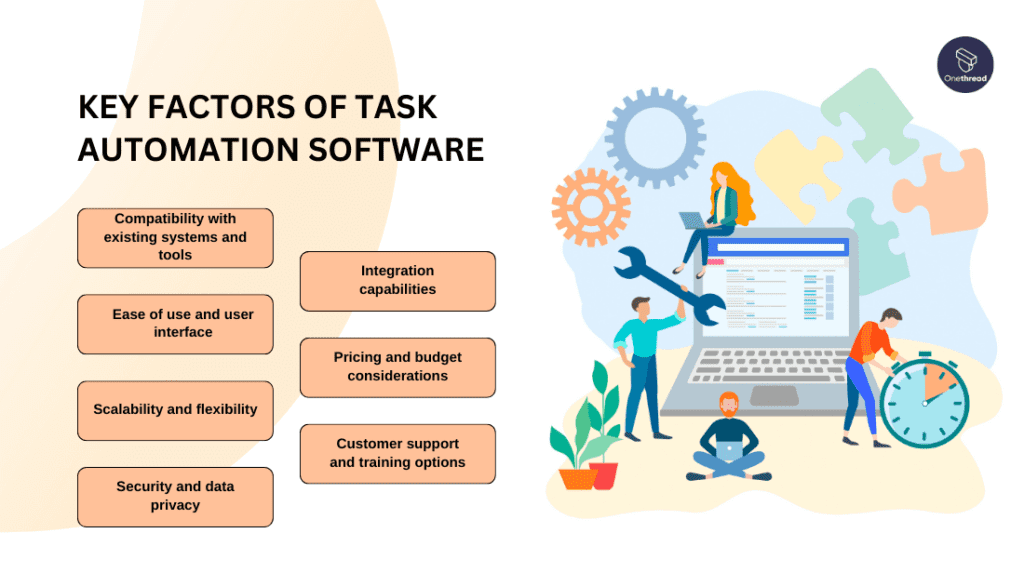 Factors to consider when selecting task automation software