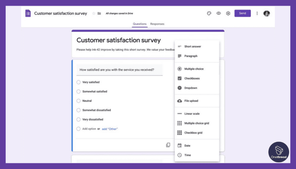 Features of Google Forms