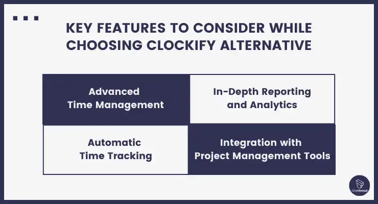 Key Features to Consider While Choosing Clockify Alternative.