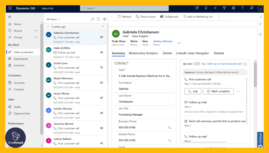 Microsoft Dynamics 365-Sales Automation