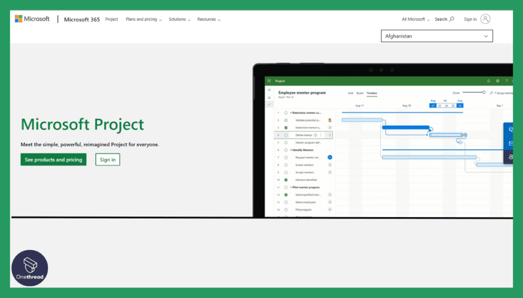 Microsoft Project-Homepage