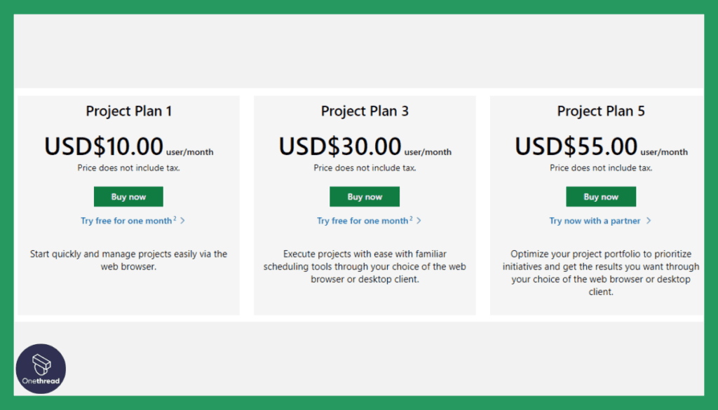 Microsoft Project-Price