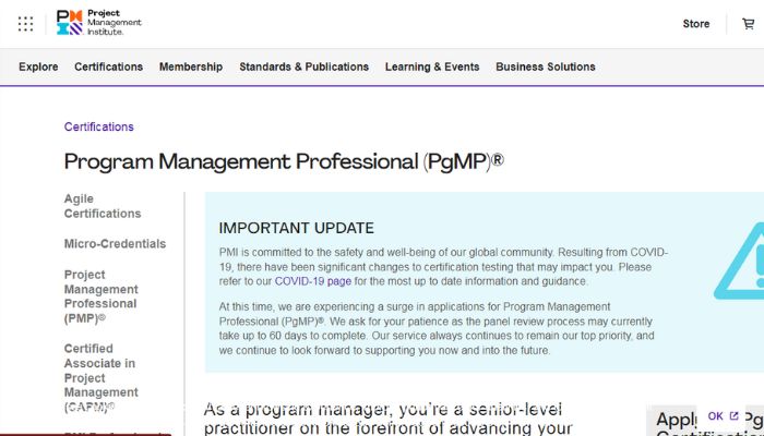 Program Management Professional (PgMP)