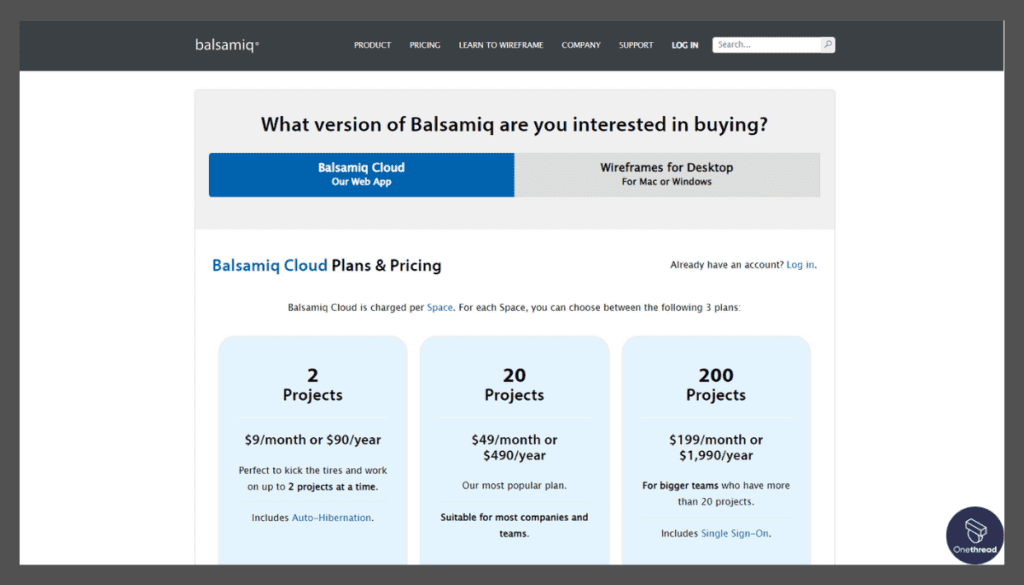 Balsamiq Mockups-Pricing