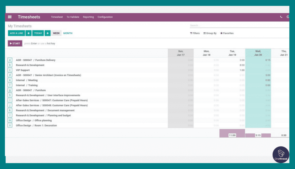 Odoo-Time Tracking