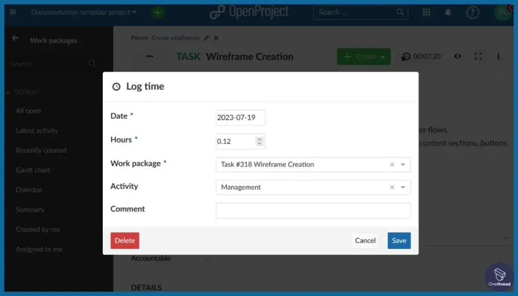 OpenProject-Time Tracking.