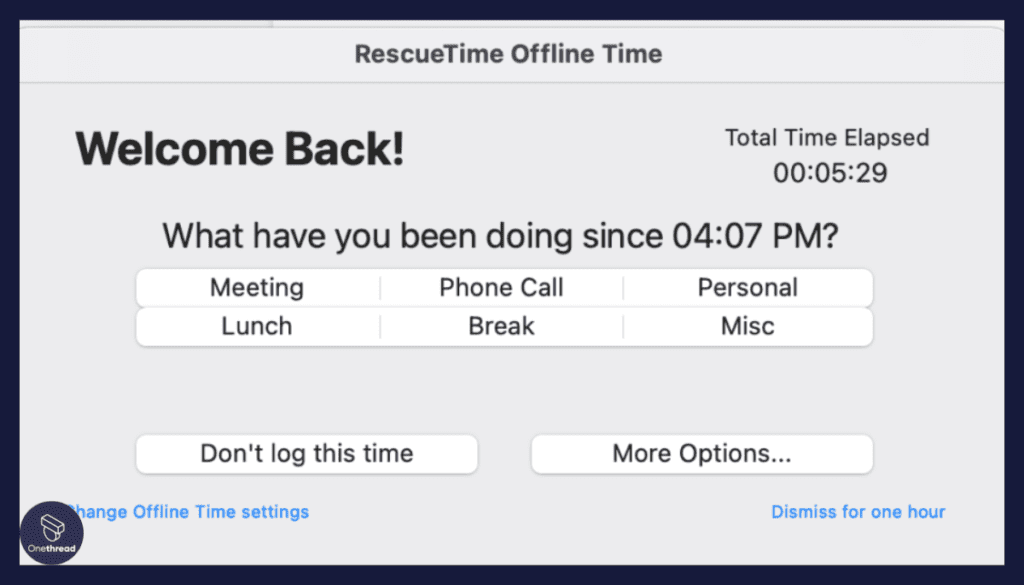 RescueTime-Offline Time Tracking