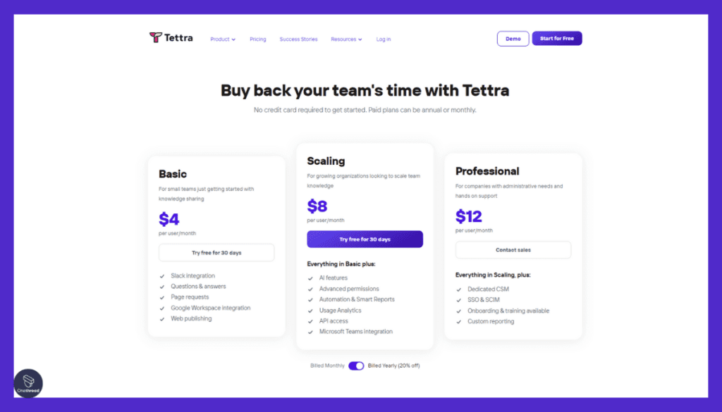 Tettra-Pricing