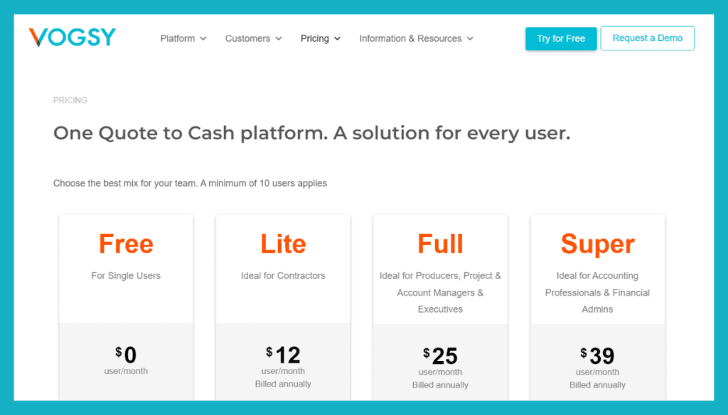 VOGSY-Pricing