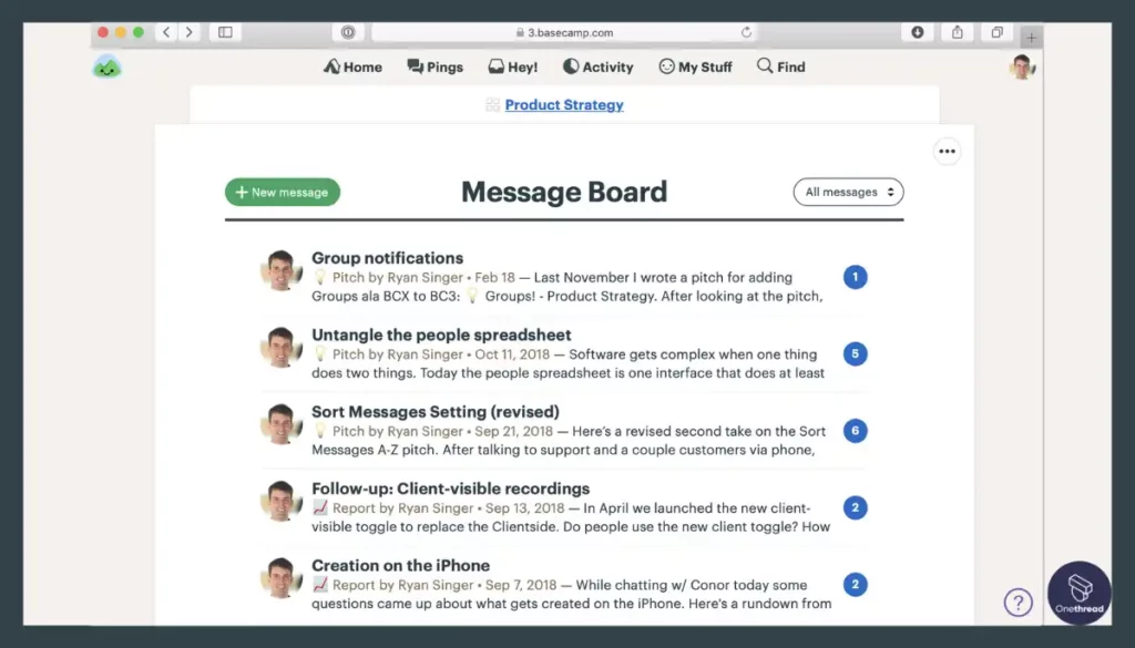 Basecamp-Message Boards
