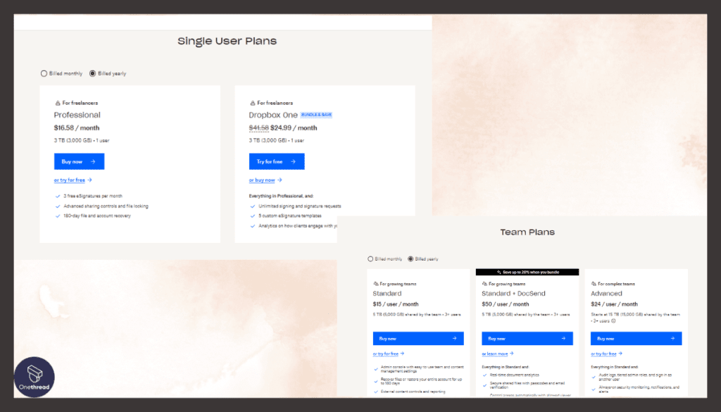 Dropbox Business-Pricing