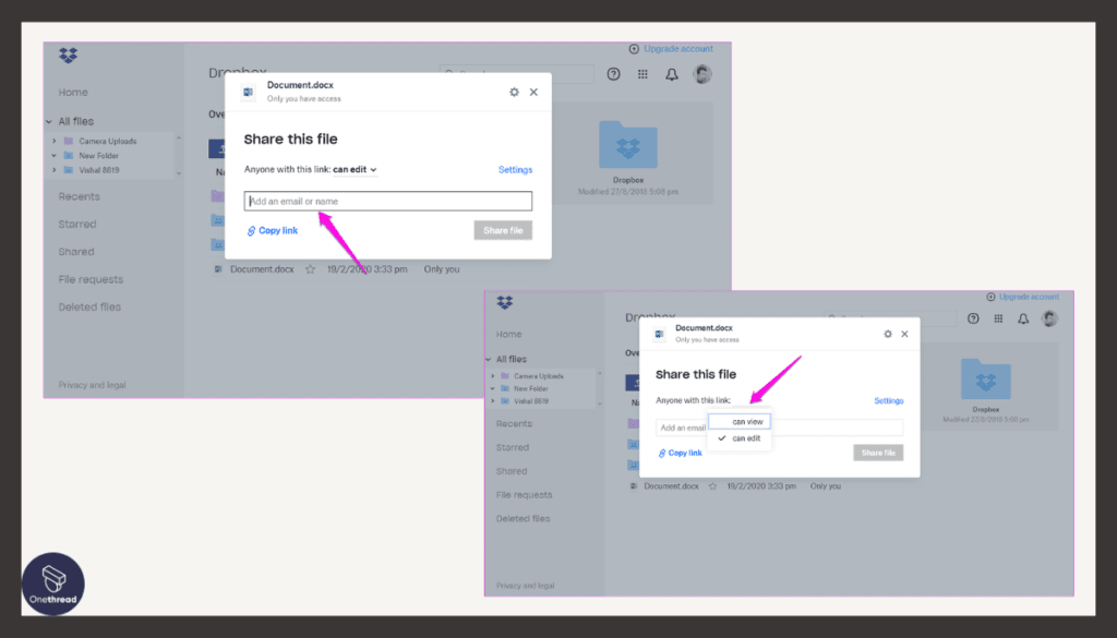 Dropbox Business-Sharing Control