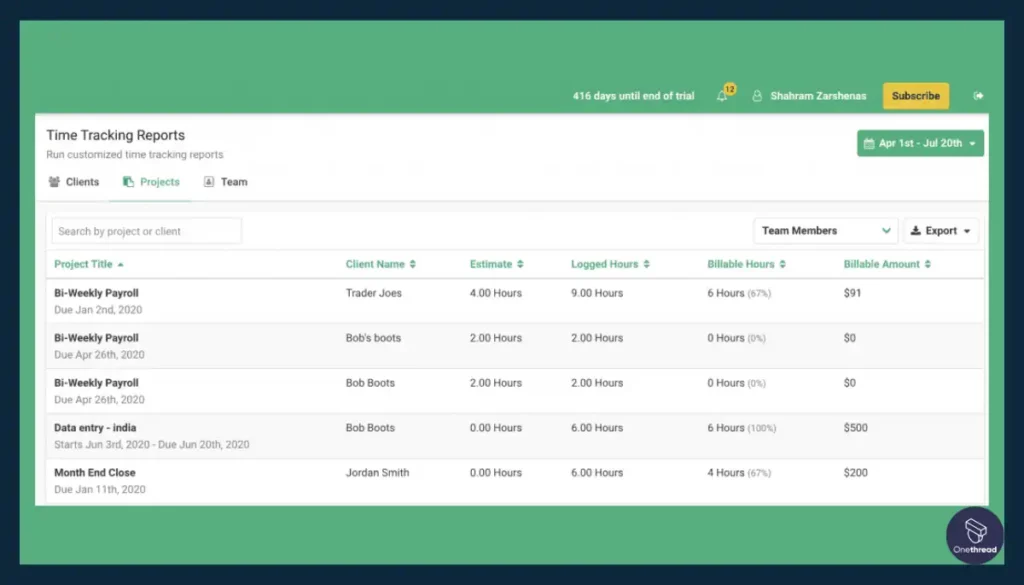 Financial Cents-Time Tracking