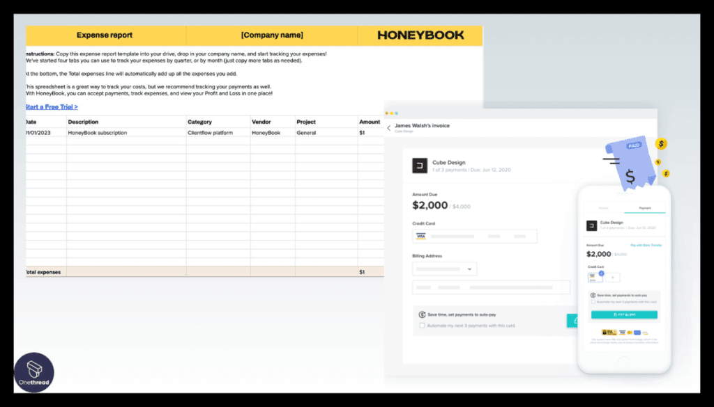 Honeybook-Online Payments and Financial Tracking