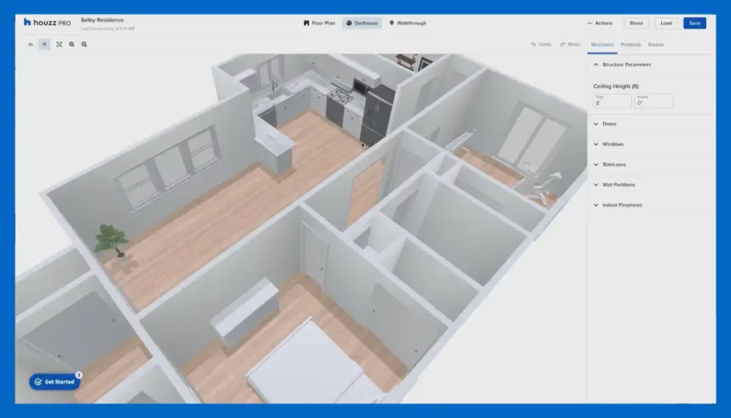 Houzz Pro-3D Floor Planner.