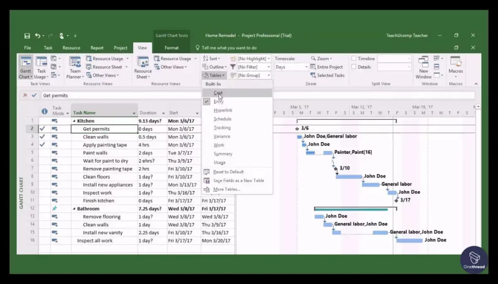 Microsoft Project-Financial Tracking.