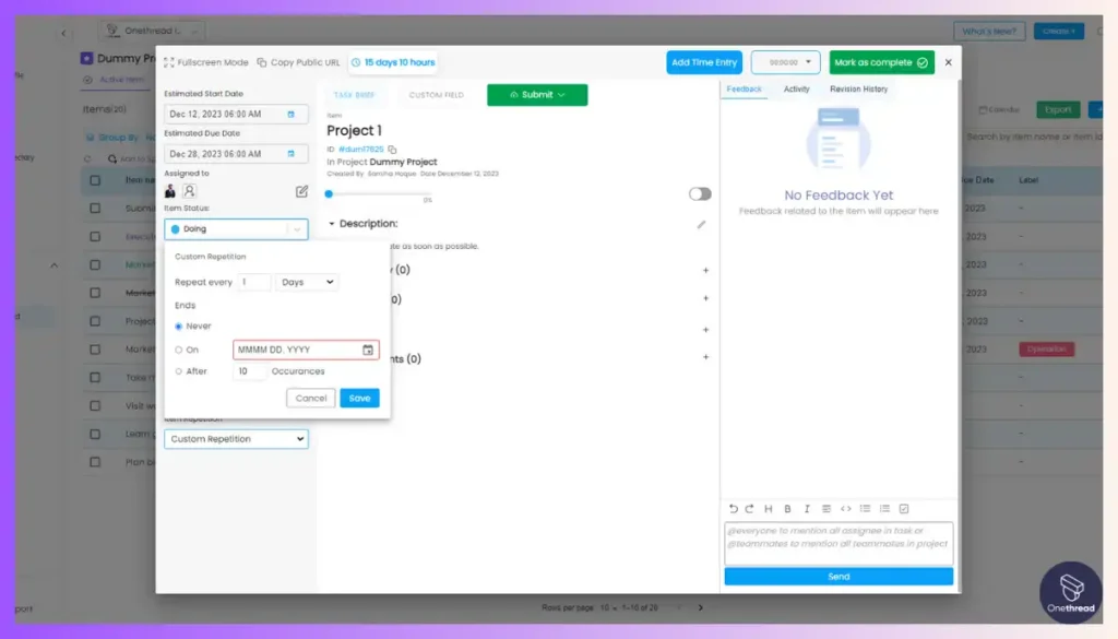 Onethread-Auto Scheduling