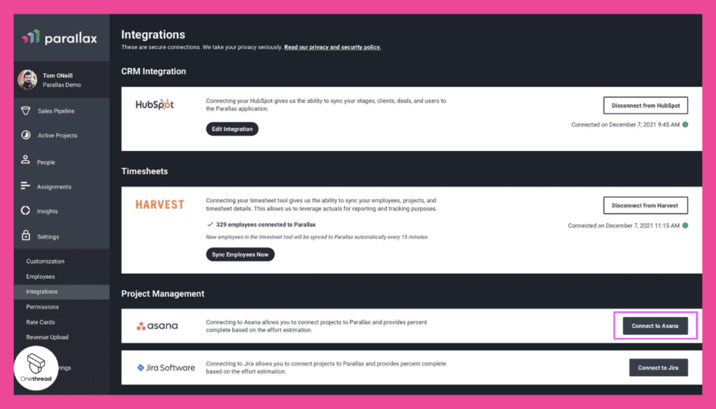 Parallax-API Integration