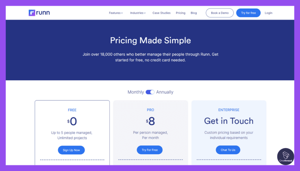 Runn-Pricing