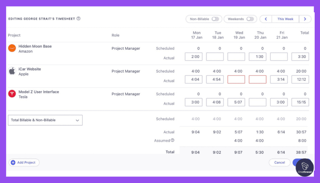 Runn-Time Tracking