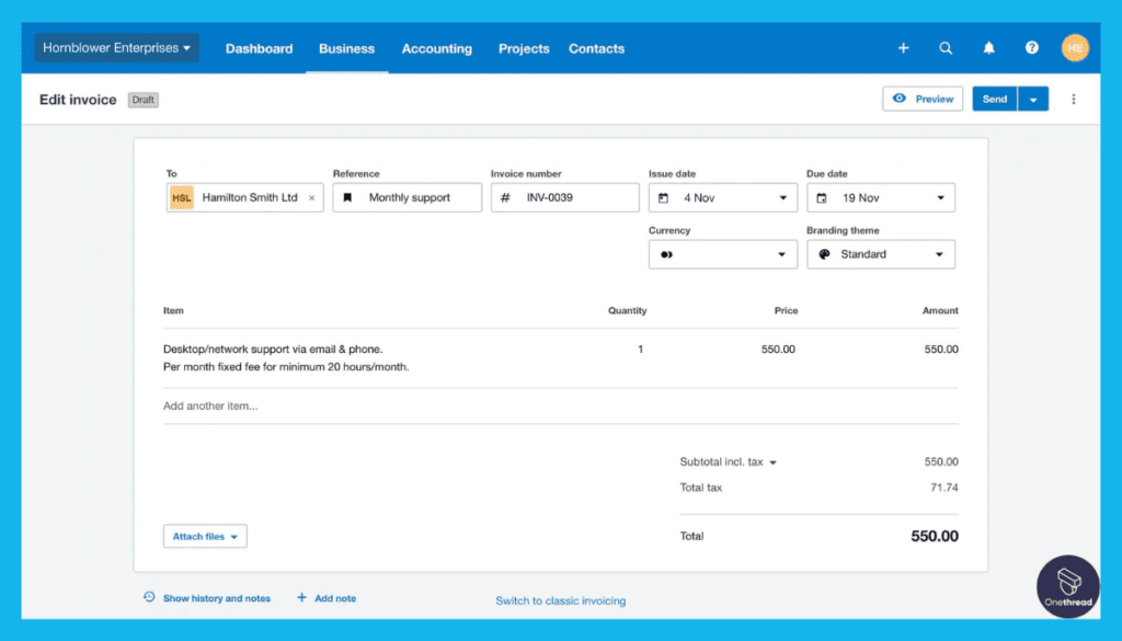 Xero-Invoicing and Billing