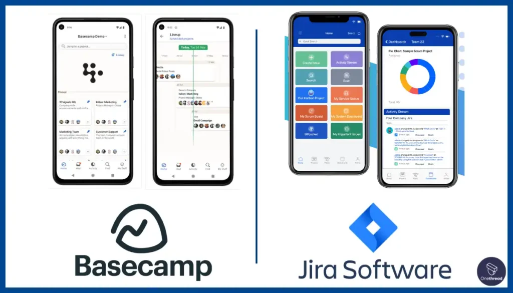 Basecamp vs Jira-Mobile.