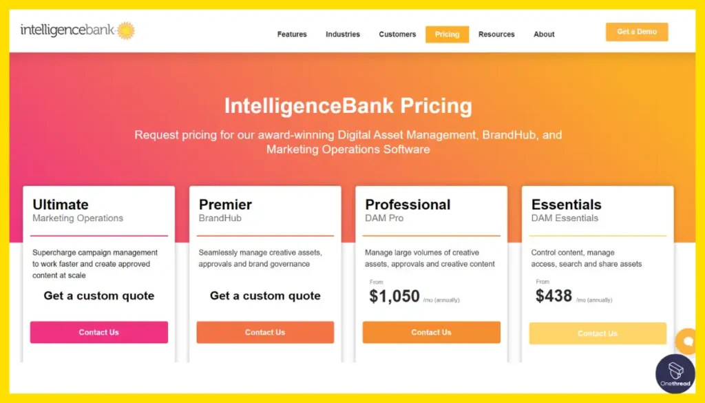 IntelligenceBank-Pricing