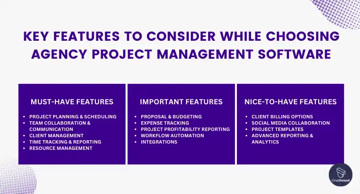 Key Features To Consider While Choosing Agency Project Management Software