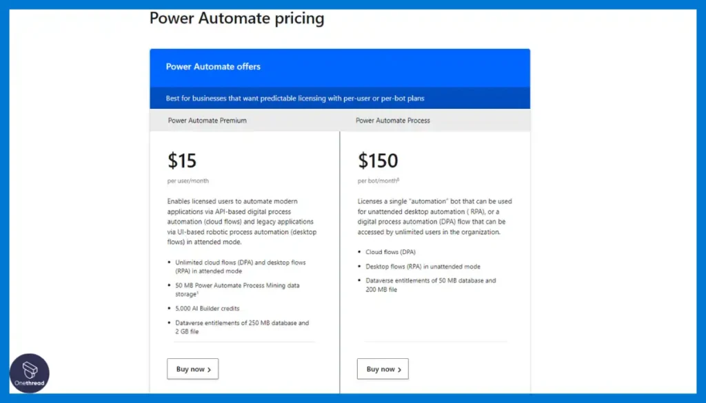 Microsoft Power Automate-Pricing