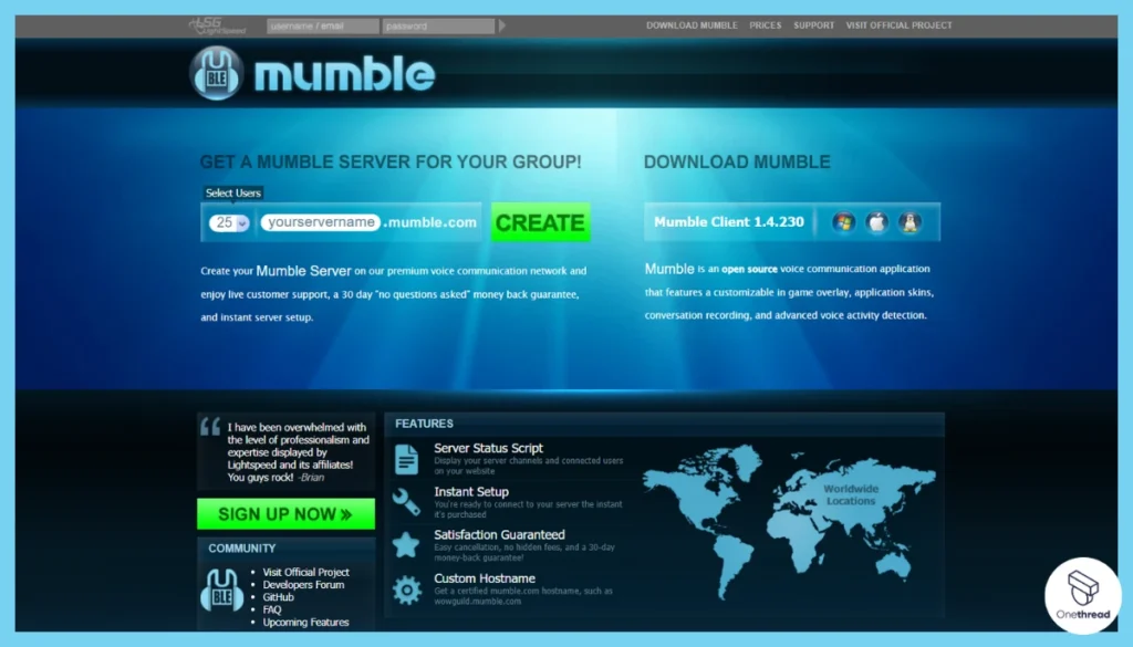 Mumble-Homepage