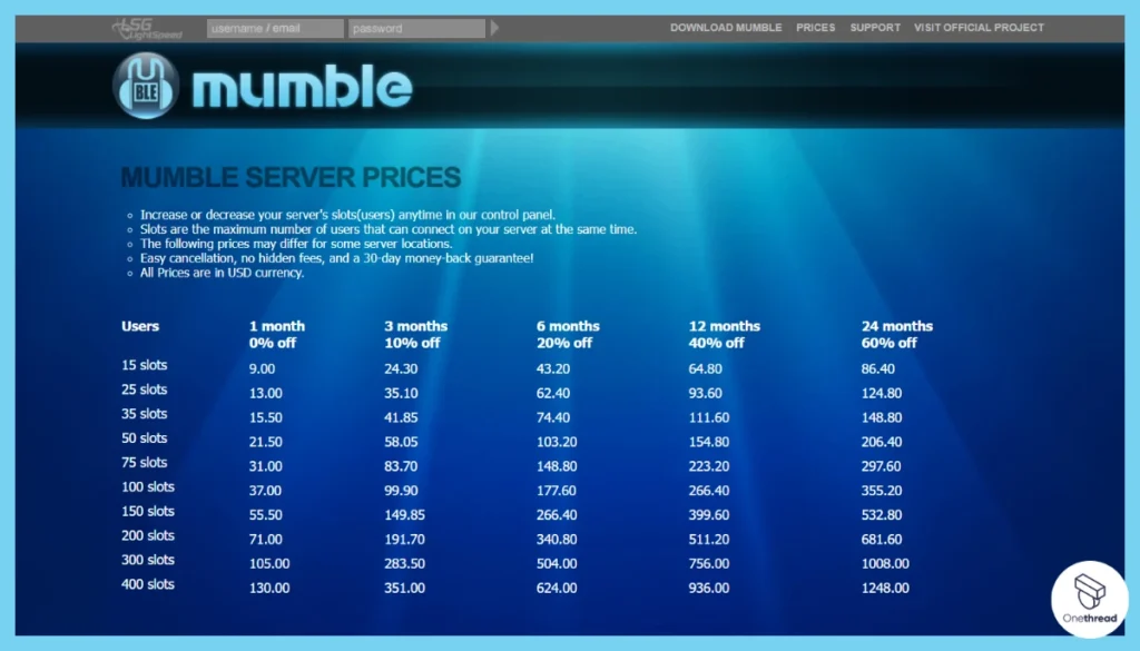 Mumble-Pricing