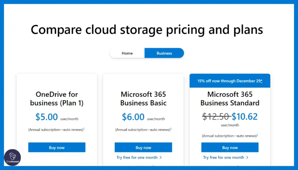 Onedrive-Pricing
