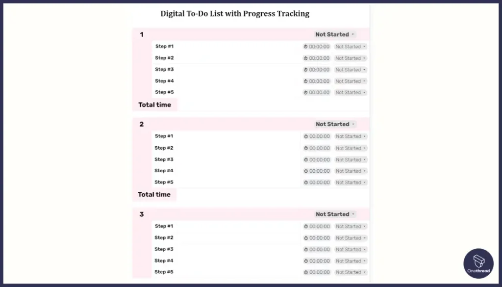 Digital To-Do List with Progress Tracking