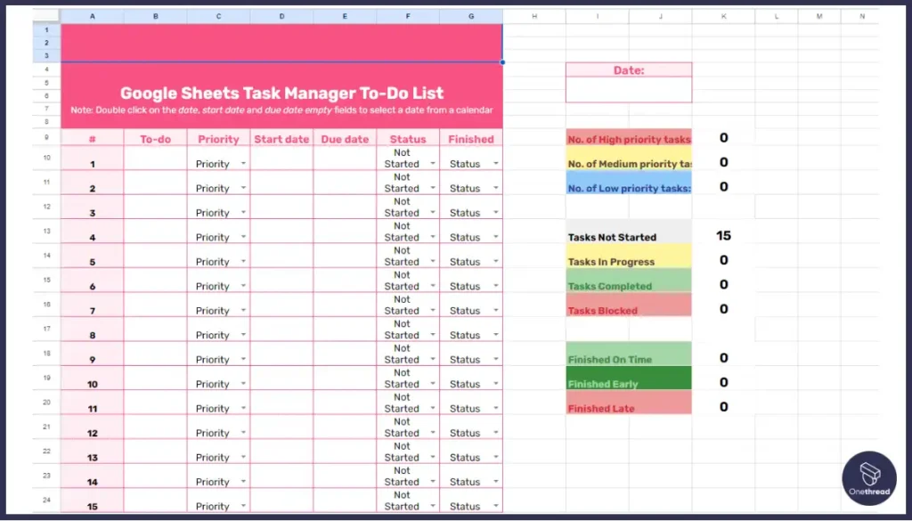 Google Sheets Task Manager