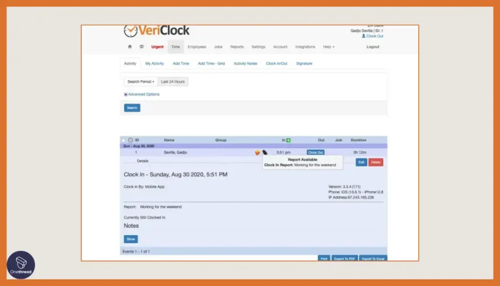 VeriClock-Time Tracking