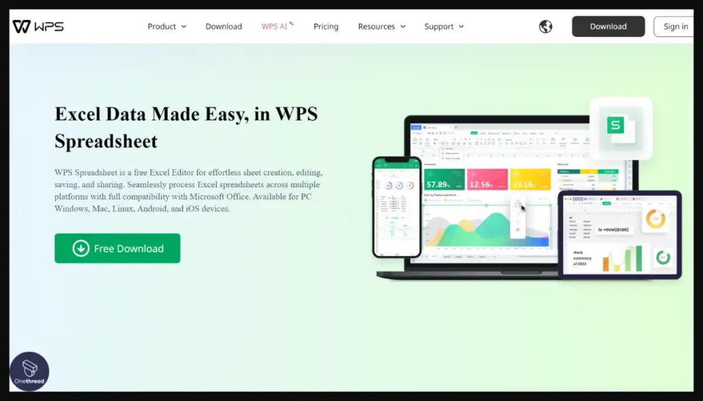 WPS Office Spreadsheets-Home