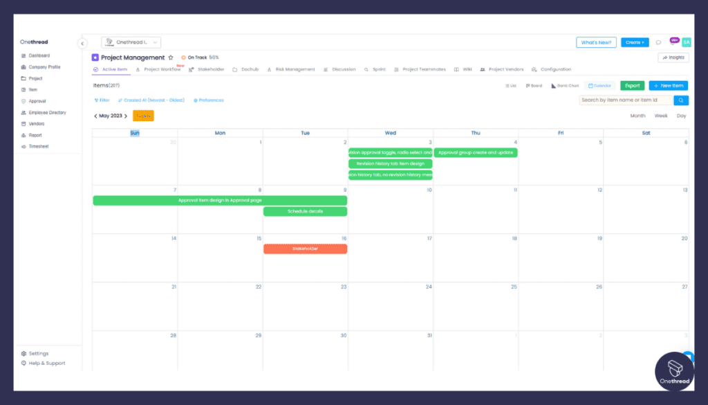ot Calendar View