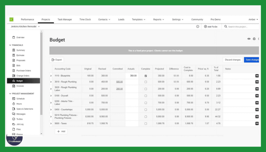 CoConstruct-Budgeting and Financial Control