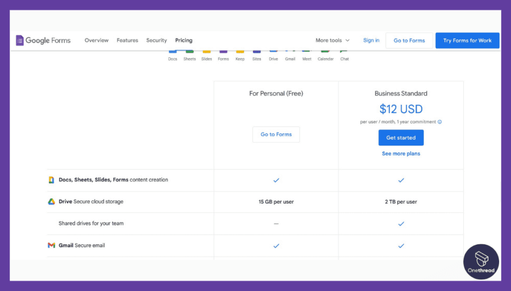 Google Form Price