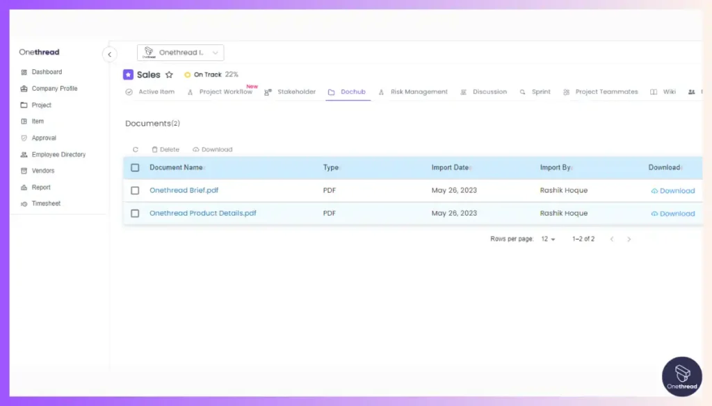 Onethread-DocHub/ File Sharing