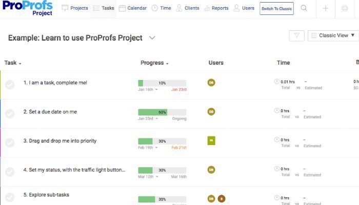 Proprofs project