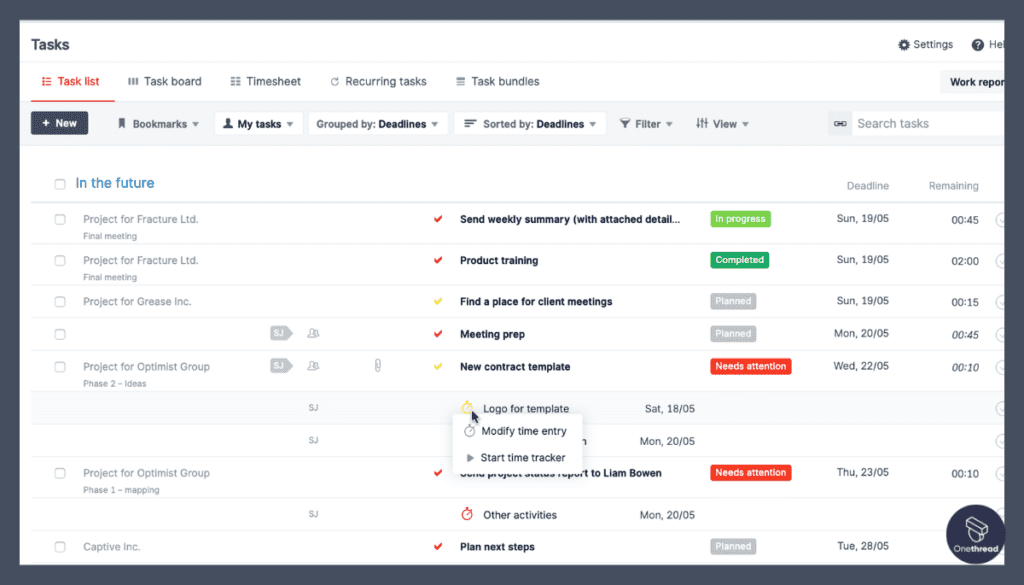 Scoro-Time Tracking