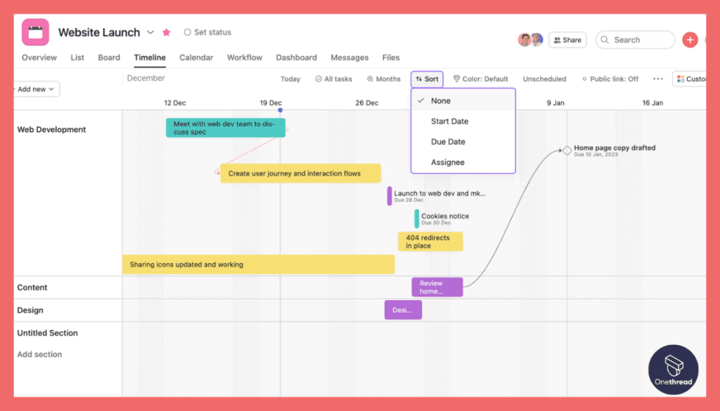 Asana-Gantt Chart Project Visualization