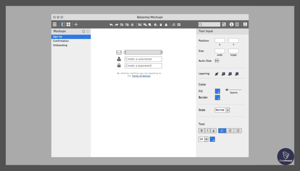 Balsamiq Mockups- interface
