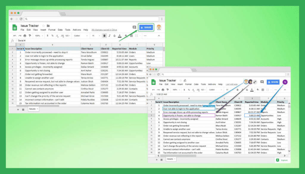 Google Sheets-Collaborative Editing