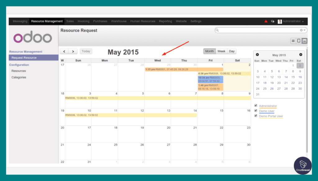 Odoo-Resource Scheduling