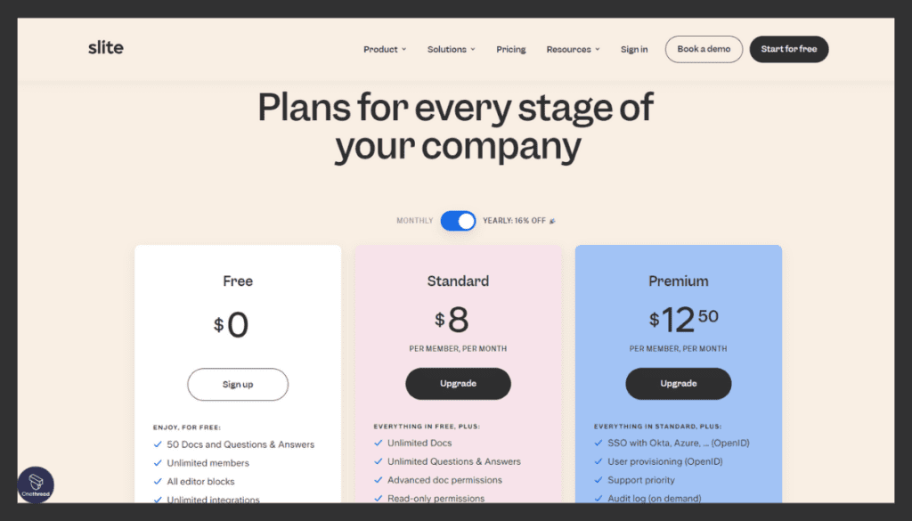 Slite-Pricing